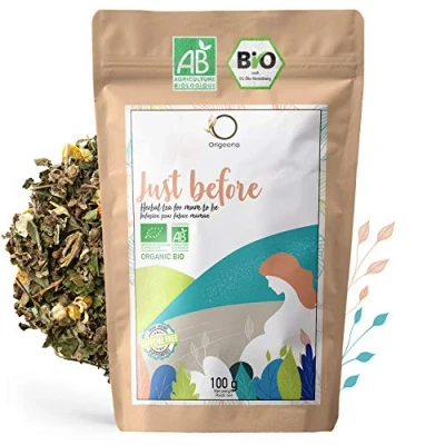 Afbeelding van ORIGEENS Bio Kruidenthee ZWANGERSCHAP TOEKOMSTIGE MAMA / POST PARTUM 100g met Frambozenblad, en Kamille, Sinaasappelsmaak Zwangerschapsthee voor de bevalling Warme Thee of Ijsthee