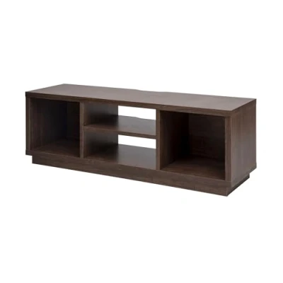 Afbeelding van Iris Ohyama, TV meubel met open planken / voor 55 inch TV, Massief hout, Kantoor, Woonkamer Cabinet Standard OTS 125S Bruin