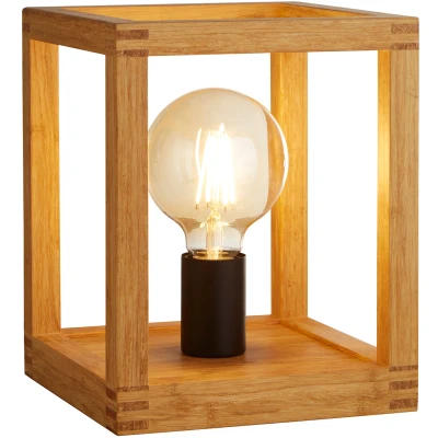 Afbeelding van Searchlight Tafellamp hout Square EU54742 1NA