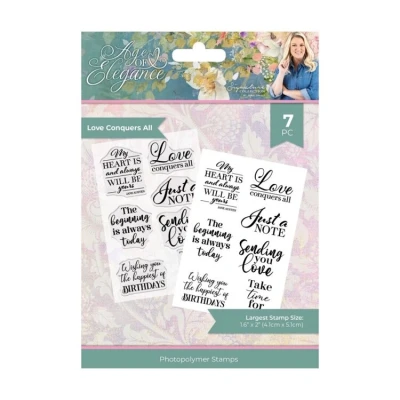 Afbeelding van Sara Signature Age of Elegance Clearstamp/Snijmal Set Love Conquers All