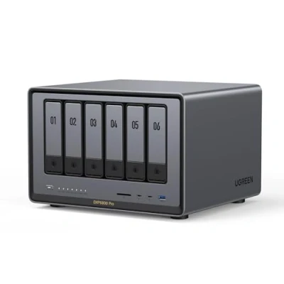 Afbeelding van Ugreen NASync DXP6800 Pro NAS systeem 6 vakken, Netwerkopslag, Zwart