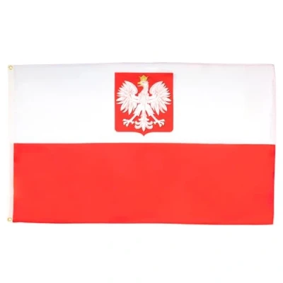 Afbeelding van Polen met adelaarsvlag 90x60 cm Poolse wapenvlaggen 60 x 90 Banier 2x3 ft Hoge kwaliteit AZ FLAG