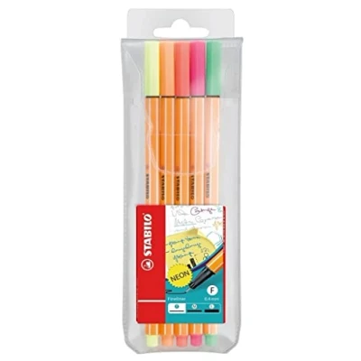 Afbeelding van STABILO Neon fineliner 5 stuks