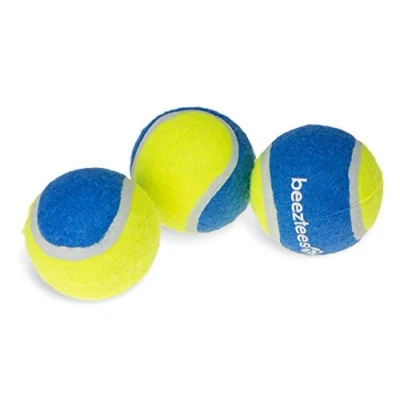 Afbeelding van Hondenspeelgoed fetch tennisbal blauw/geel 6,3 cm 3 stuks