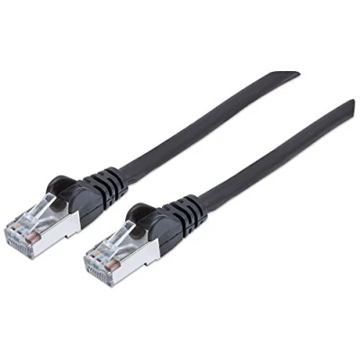 Afbeelding van Intellinet 318822 RJ45 Netwerkkabel, patchkabel CAT 6A S/FTP 15.00 m Zwart Folie afscherming, Afscherming gevlochten, Halogeenvrij 1 stuk(s)