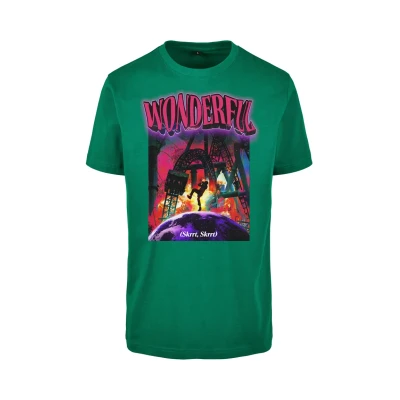 Afbeelding van Mister Tee Wonderful Tshirt print, Heren, Maat: Small, Forest green