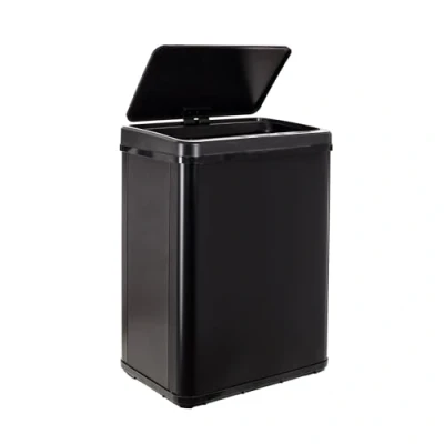 Afbeelding van WELL HOME MOBILIARIO &amp; DECORACIÓN Intelligente vuilnisemmer zonder poten met automatisch openen of handmatig contact, 40 l, hoogte: 55,5 x 35,5 26 cm, zwart.