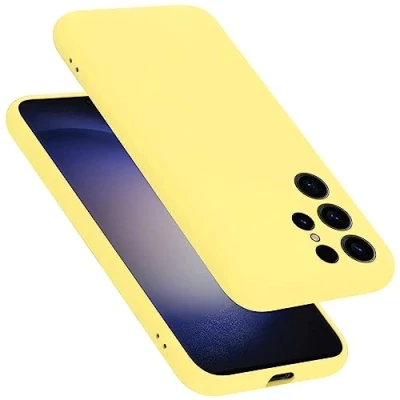 Afbeelding van Cadorabo Hoesje geschikt voor Samsung Galaxy S23 ULTRA Case in LIQUID GEEL Beschermhoes TPU silicone Cover