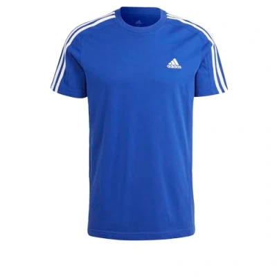Afbeelding van adidas Heren Essentials Single Jersey 3 Stripes Tee, Semi Lucid Blue/White, XXS Short