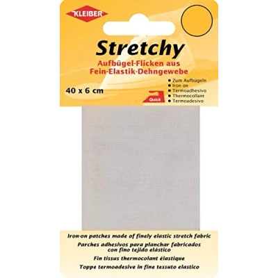 Afbeelding van Kleiber + Co.GmbH Stretchy opstrijkpatches, 100% polyester, wit, 40 x 6 0,05 cm