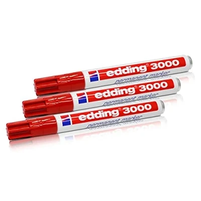 Afbeelding van Permanent marker edding 3000, navulbaar, 1,5 3 mm, rood