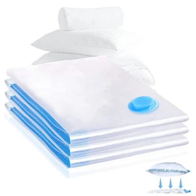 Afbeelding van AiQInu vacuümzakken voor kleding op reis, 3 stuks 60 x 80 cm, opbergzakken, herbruikbare kleding, kledingzakken, compressiezakken, dekbedden