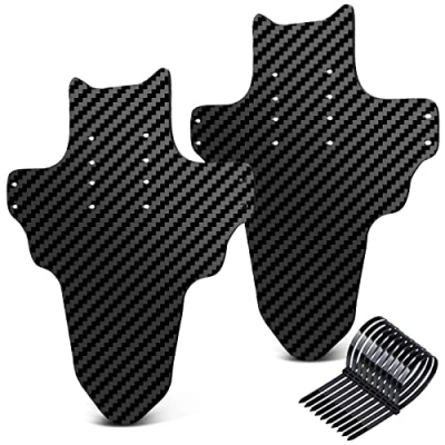 Afbeelding van NICEDACK Spatborden voor mountainbike, 2 stuks, spatbord van 20 29 inch, MTB en achter, compatibele fiets, spatbescherming (zwart carbon look)
