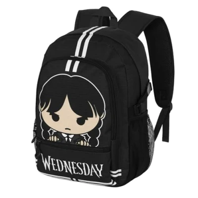 Afbeelding van Karactermania Wednesday Schattig FIGHT FAN 2.2 Rugzak Backpack met trolley bevestiging Grijs