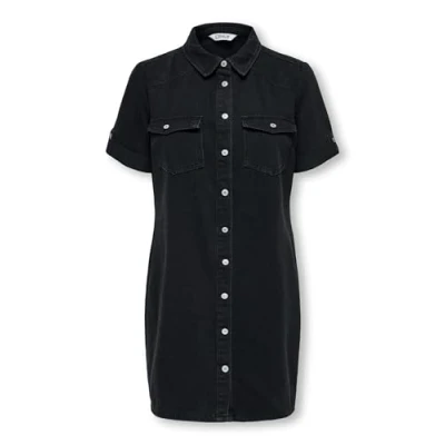 Afbeelding van ONLY Onllisa GUA Spijkerjurk, Dames, Maat: XL, Washed black