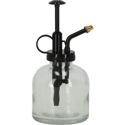 Afbeelding van Esschert Design plantenspuit/vernevelaar helder glas/zwart 16 cm Plantenspuiten