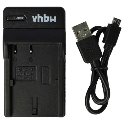 Afbeelding van vhbw USB acculader compatibel met Canon MV serie MV400, MV400i, MV410, MV430i, MV450i digitale camera, camcorder, actiecamera accu laadschaal