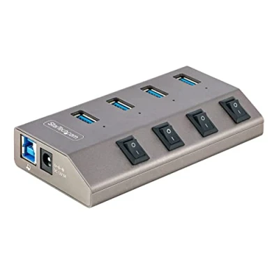 Afbeelding van StarTech.com 4 Port Self Powered USB C Hub met Individuele On/Off Schakelaars, 3.0 5Gbps Expansi
