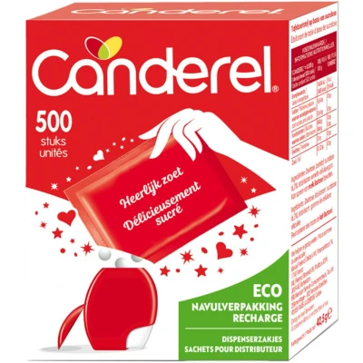Afbeelding van 3x Canderel Rood Zoetjes Navulling 500 stuks