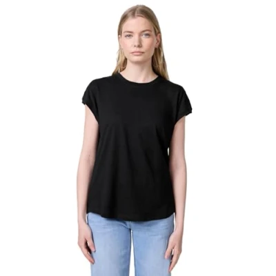 Afbeelding van Street One Studio MIT Schulterdetail Tshirt basic, Dames, Maat: 44, Schwarz