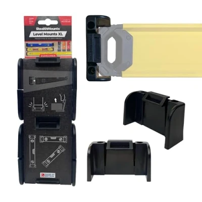 Afbeelding van Black StealthMounts Universal Level Holder XL Vergrendelbare Mount Opbergclips Alle Merken (2 Pack)