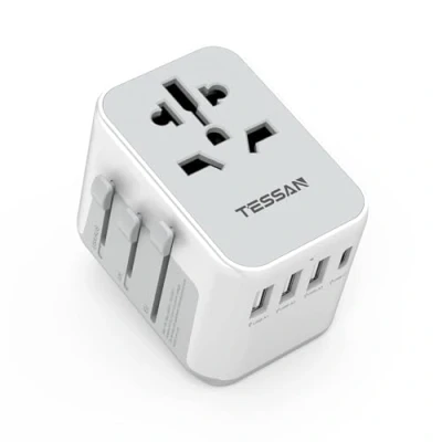 Afbeelding van Tessan Reisadapter Wereldwijd Universele Reisstekker Met 3usb, 1usb C En 1ac Aansluiting, Internationale Stopcontactadapter Adapter Voor Duitsland Vs Engeland, Thailand, Italië, Australië