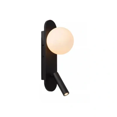 Afbeelding van Lucide KELLY Bedlamp / Wandlamp LED 1x3,5W 3000K Zwart