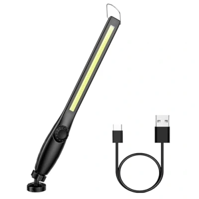 Afbeelding van AuRiver werklamp, led accu met magneet, opvouwbare werkplaatslamp, werkverlichting voor auto, reparatie, garage, camping, als noodverlichting (zwart)