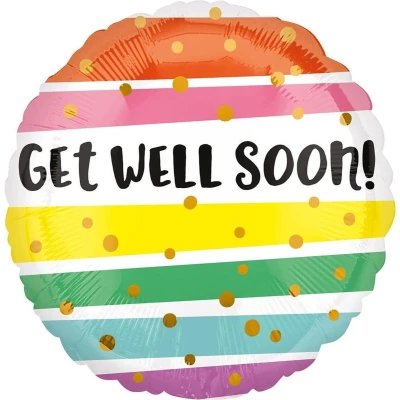 Afbeelding van Amscan Ballon Get Well Bold Stripes Folie