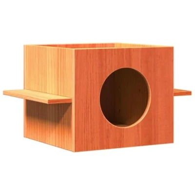 Afbeelding van Kattenhuis 51x35x30 cm massief grenenhout wasbruin