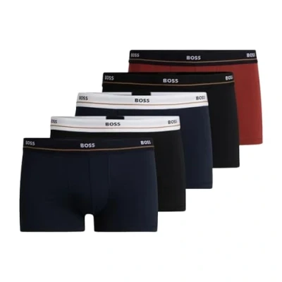 Afbeelding van HUGO BOSS heren Essential boxershorts met logoband in 5 pack de kleur Zwart, maat: S