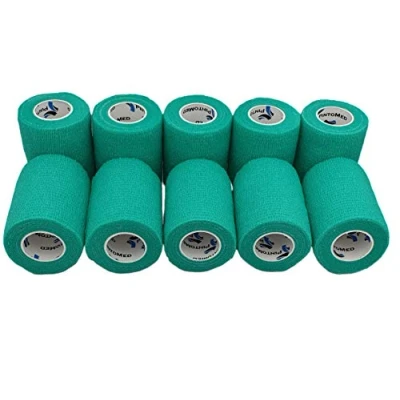Afbeelding van PintoMed Cohesief verband Groen 10 rollen x 7,5 cm 4,5 m zelfklevend flexibel verband, eerste hulp, verwondingen