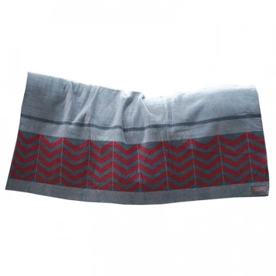 Afbeelding van Kentucky Fleecedeken Heavy Square Fishbone Grijs Bordeaux