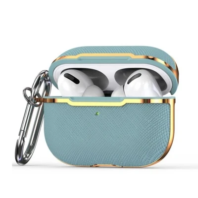 Afbeelding van AirPods Pro / 2 hoesje Hardcase Plated series Blauw + goud Optimale bescherming voor jouw