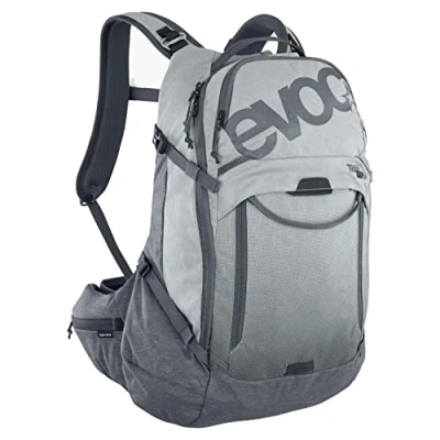 Afbeelding van EVOC TRAIL PRO 16l protector rugzak voor dagtochten &amp; trailrijden, fietsrugzak (rugzak met LITESHIELD PLUS rugprotector, 3l hydratatie blaas compartiment, maat: S/M), steengrijs/koolstofgrijs