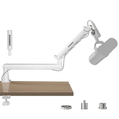 Afbeelding van Microfoonarm, Aokeo AK 55 bureau laag profiel verstelbare microfoonarm standaard, geschikt voor blauwe yeti, sneeuwbal iCE, HyperX QuadCast, SoloCast, Elgato Wave, enz