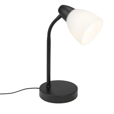 Afbeelding van Briloner Lampen tafellamp, tafellamp incl. kabelschakelaar, 1x E14, max. 25 Watt, wit zwart, 185x300mm (DxH)