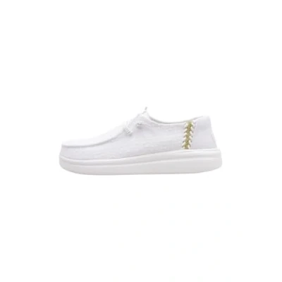 Afbeelding van Heydude Sneakers Sportieve veterschoenen, Dames, Maat: 40, Bianco Textiel/ synthetisch