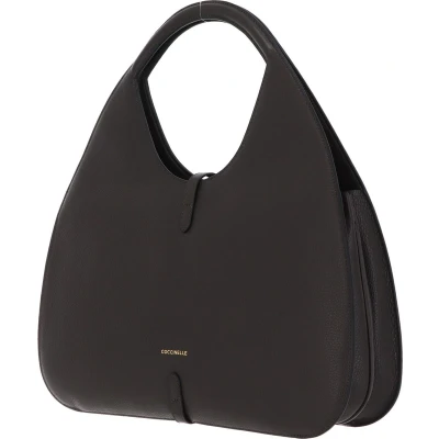 Afbeelding van Coccinelle Leren Schoudertas Cosima Handbag Bark Bruine