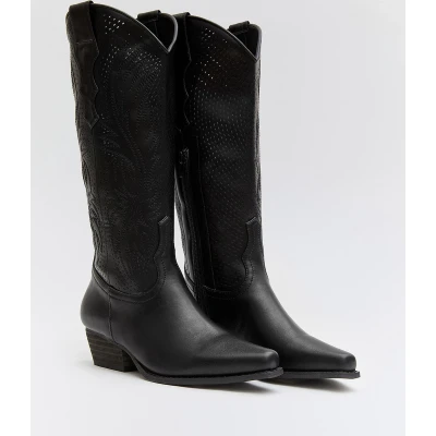 Afbeelding van Cowboylaarzen Zwart Imitatieleer Western Maat 37 Dames Smile Favorites