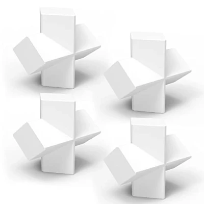 Afbeelding van stonylab 4 Pack Cross Shape Magnetische Roerstaaf Stir Bar, 20 x 8 mm PTFE Gecoate Roerstaven Bars Wit Roermenger voor Roerstaafjes