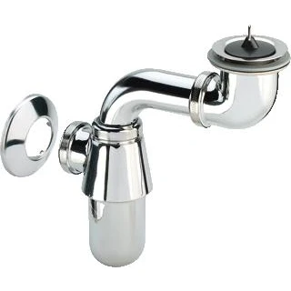 Afbeelding van Viega plugbekersifon met rozet 1.1/4&quot; x 32 mm ruimtebesparend chroom