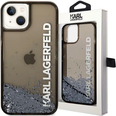 Afbeelding van iPhone 14 Backcase hoesje Karl Lagerfeld Effen Zwart Silicone