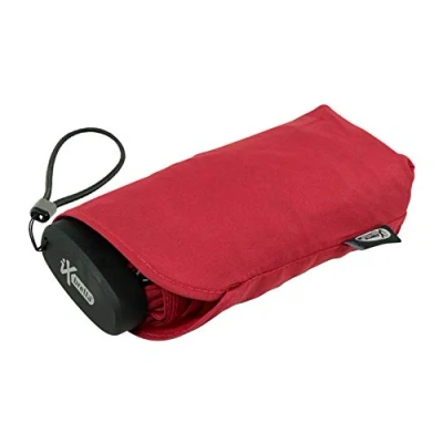 Afbeelding van iX brella Ultra Small 15 cm kleine Zakparaplu in mobiele telefoonformaat met etui, dark red, 93 cm, Super Mini