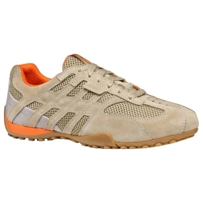 Afbeelding van Geox Snake Original Sneakers laag, Heren, Maat: 48, Sand Leer en textiel