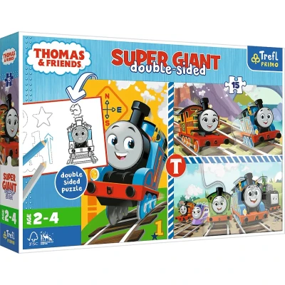 Afbeelding van SUPER GIANT DOUBLE SIDED PUZZEL 3 IN 1 THOMAS &amp; FRIENDS 15PCS
