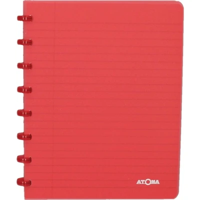 Afbeelding van Atoma Trendy Schrift, Ft A5, 144 Bladzijden, Geruit 5 Mm, Transparant Rood Schrift