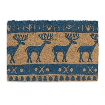 Afbeelding van Relaxdays deurmat kokos voor kerst kokosmat rendieren 60 x 40 cm schoonloopmat