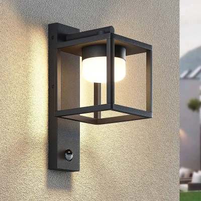 Afbeelding van Lucande Timio buitenwandlamp, downlight, sensor