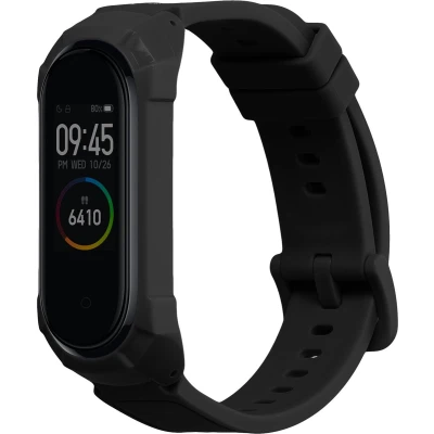 Afbeelding van kwmobile smartwatch bandje en bumper van silicone geschikt voor Xiaomi Mi Band 6 / 5 4 in donkerblauw Optimale bescherming
